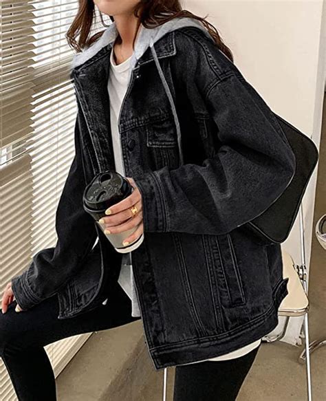 oversized denim jacket with hoodie